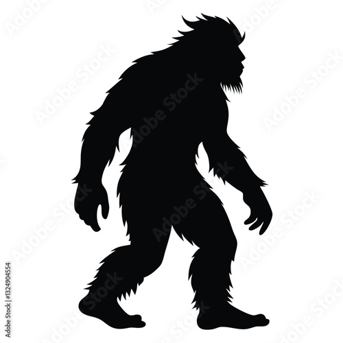 Bigfoot silhouette t shirt design. Vector illustration