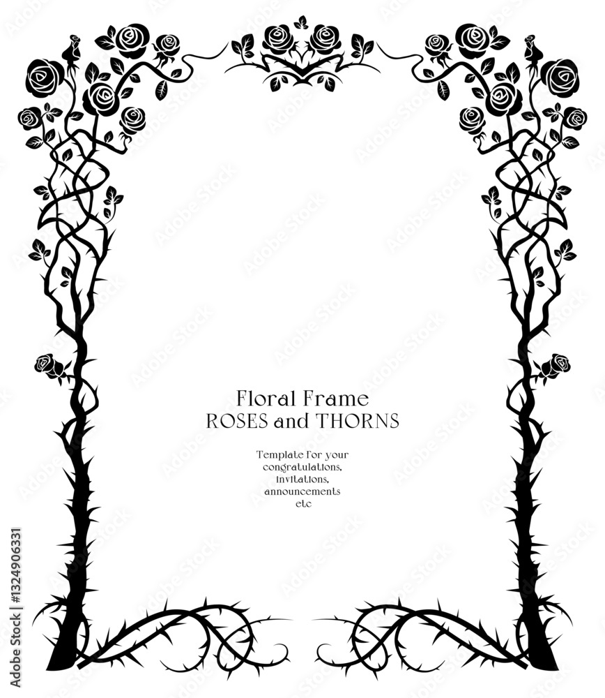 Fototapeta premium Frame of flowers rose