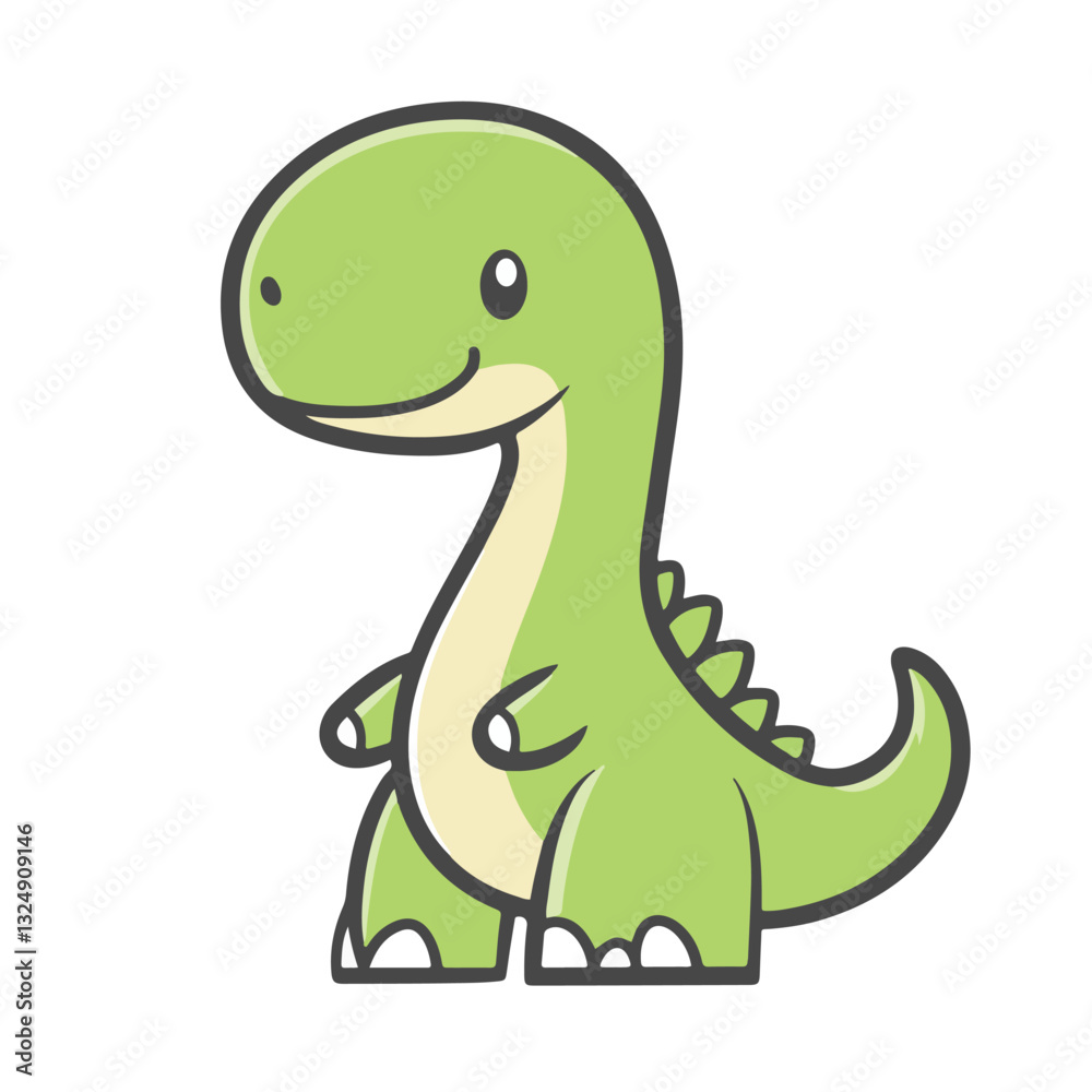 Cute green dinosaur standing upright Cute green dinosaur standing upright