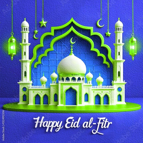 islamic calligraphy of eid al mosque