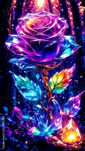 crystal mystic rose background