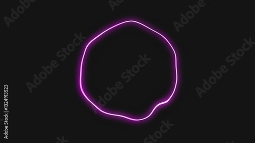 glowing neon pink circle shape on black background, technology and sci fi background, loading screen or ai agent screen. backdrop for abstract motion graphics