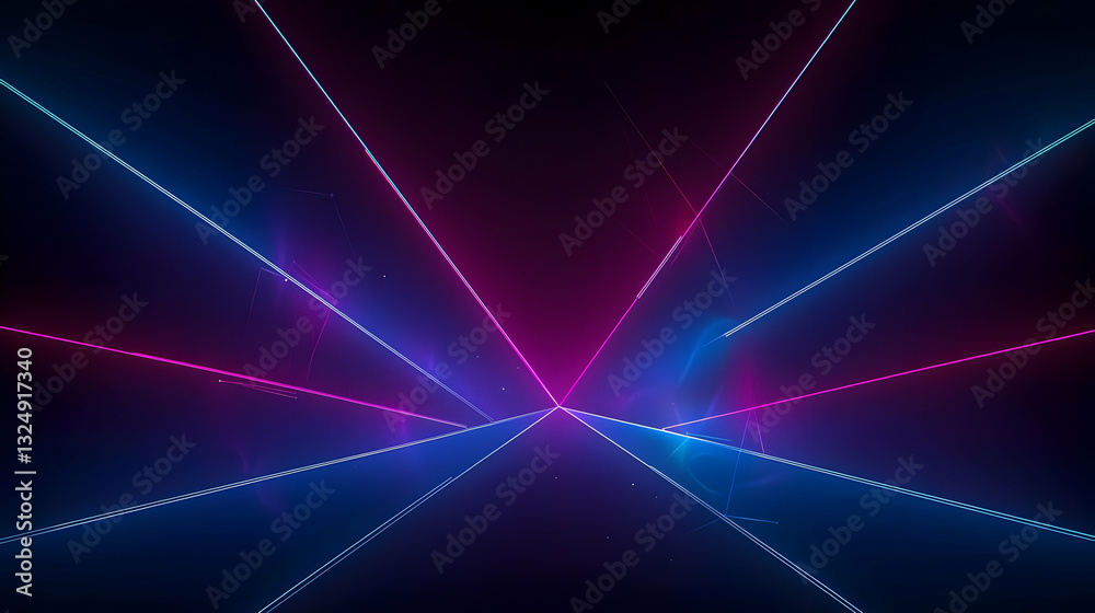 Abstract Geometric Light Beams In Blue And Purple Hues Against A Dark Backdrop Displaying Modern Technology Visuals Abstract Geometric Light Beams In Blue And Purple Hues Against A Dark Backdrop Displaying Modern Technology Visuals