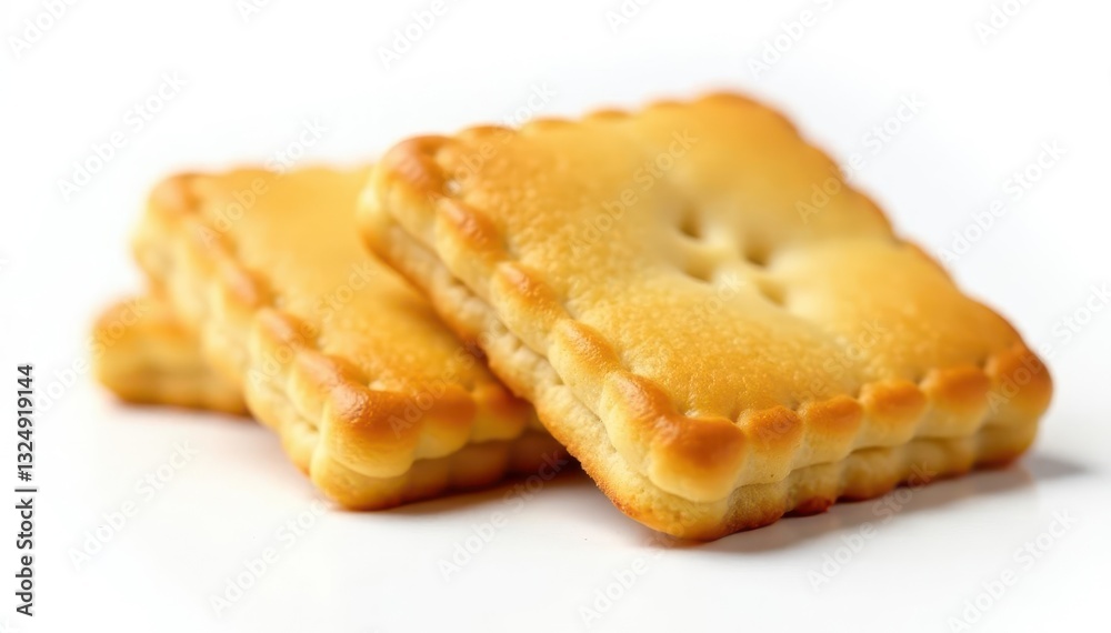 Crisp square biscuits, isolated on white background , biscuit, crispy Crisp square biscuits, isolated on white background , biscuit, crispy