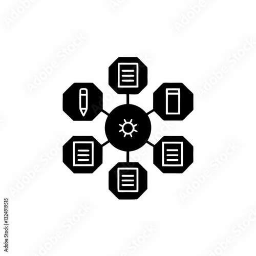 creative details publishing workflow icon vector illustration