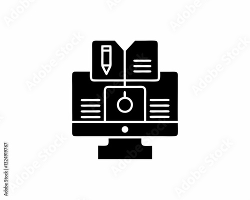 creative details publishing workflow icon vector illustration