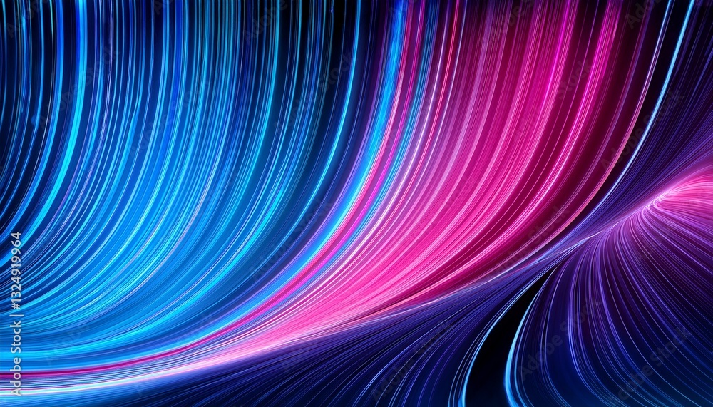 Fototapeta premium abstract blue pink neon lines background