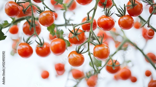 Ripe fresh tomatoes close-up isolated on white