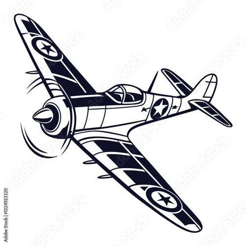 Classic WWII Fighter Plane Silhouette