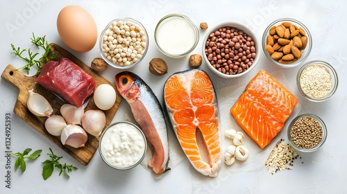 Wallpaper Mural Healthy Food Ingredients Isolated on White Background Torontodigital.ca