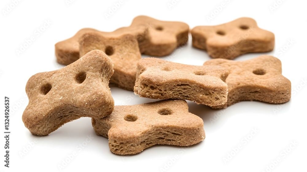 Fototapeta premium Dog Treats Star Shaped Biscuits Isolated on White Background