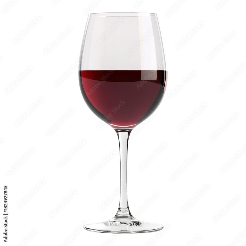 A elegant wine glass filled with red wine. A elegant wine glass filled with red wine.