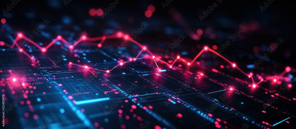Obraz premium Abstract Futuristic Data Network: Digital Trends Visualization