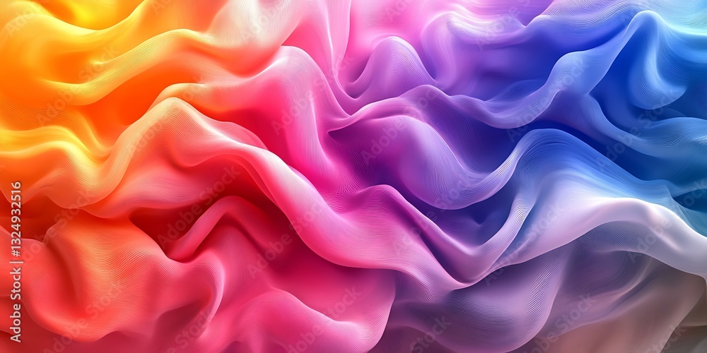 Obraz premium Colorful abstract waves, vibrant hues (3)