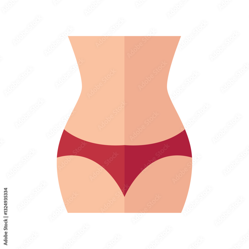 Vector Illustration of a Slim Female Waist in Underwear Representing Fitness, Body Shape, and Health Concepts Vector Illustration of a Slim Female Waist in Underwear Representing Fitness, Body Shape, and Health Concepts