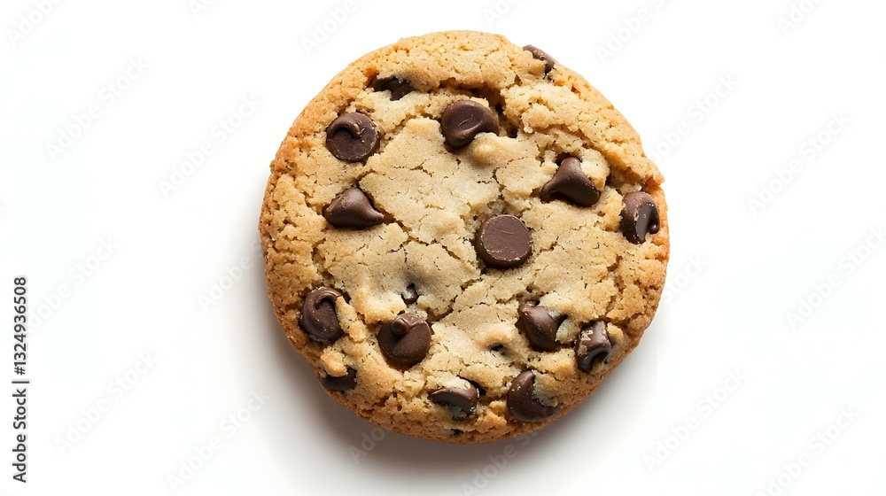 Chocolate chip cookie isolated on white Chocolate chip cookie isolated on white