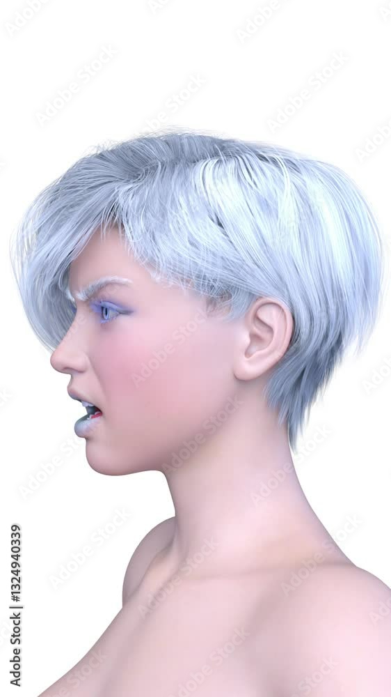 女性の顔アップ 3DCGレンダリング 女性の顔アップ 3DCGレンダリング