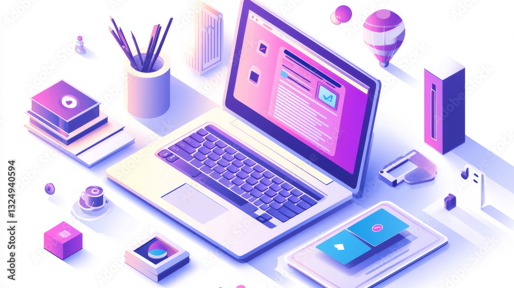 Software, web development, programming concept. Abstract Programming language and program code on screen laptop. Laptop and icons company network . Technology process of Software development Software, web development, programming concept. Abstract Programming language and program code on screen laptop. Laptop and icons company network . Technology process of Software development