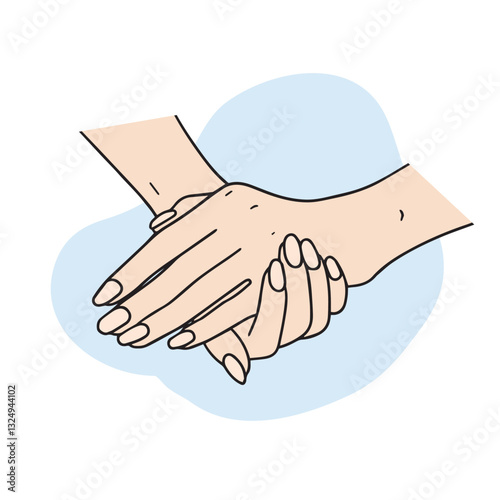 Hand gestures showing the nails of both fingers. Vector elements related to hand gestures drawn by hand.