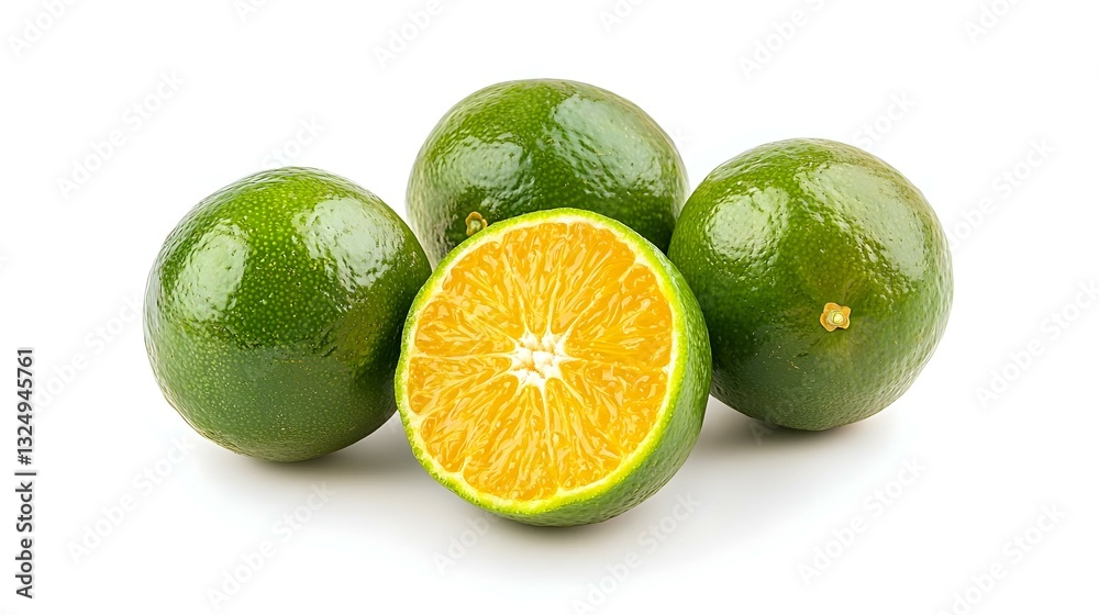 Calamansi or Green orange fruits isolated Calamansi or Green orange fruits isolated