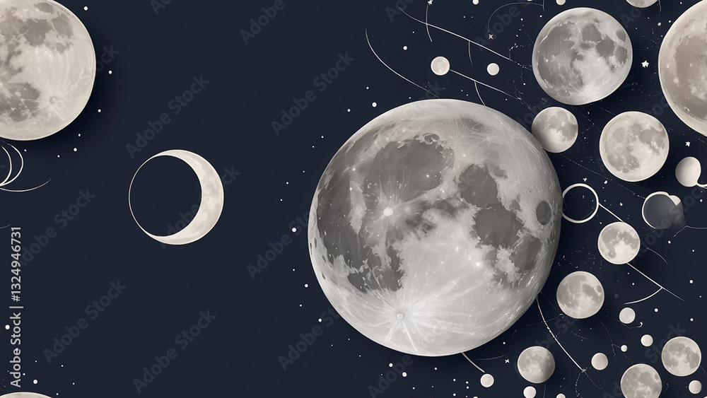 Naklejka premium full moon in the night sky