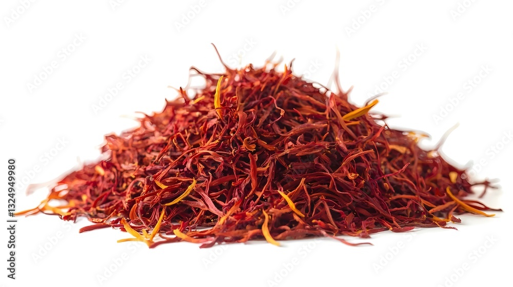 Naklejka premium pile of saffron isolated on white background