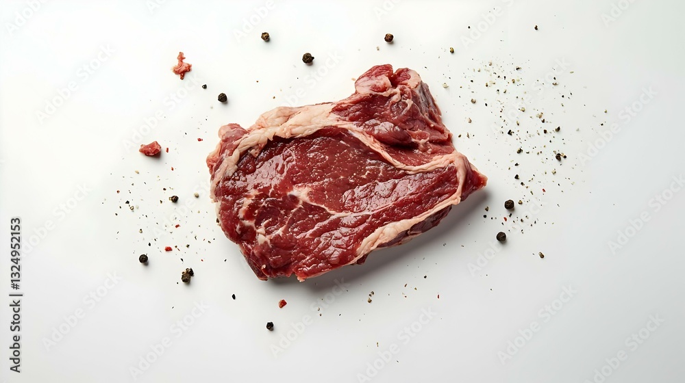 Obraz premium Raw Beef Steak isolated on white background