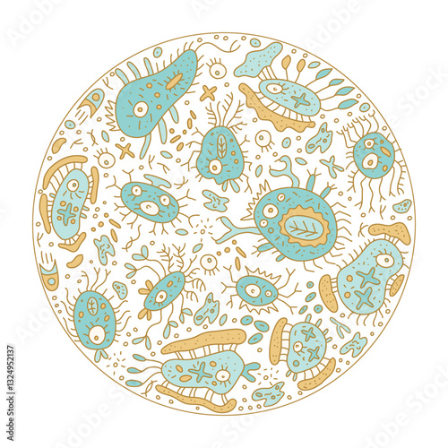Dangerous bacteria isolated vector pattern