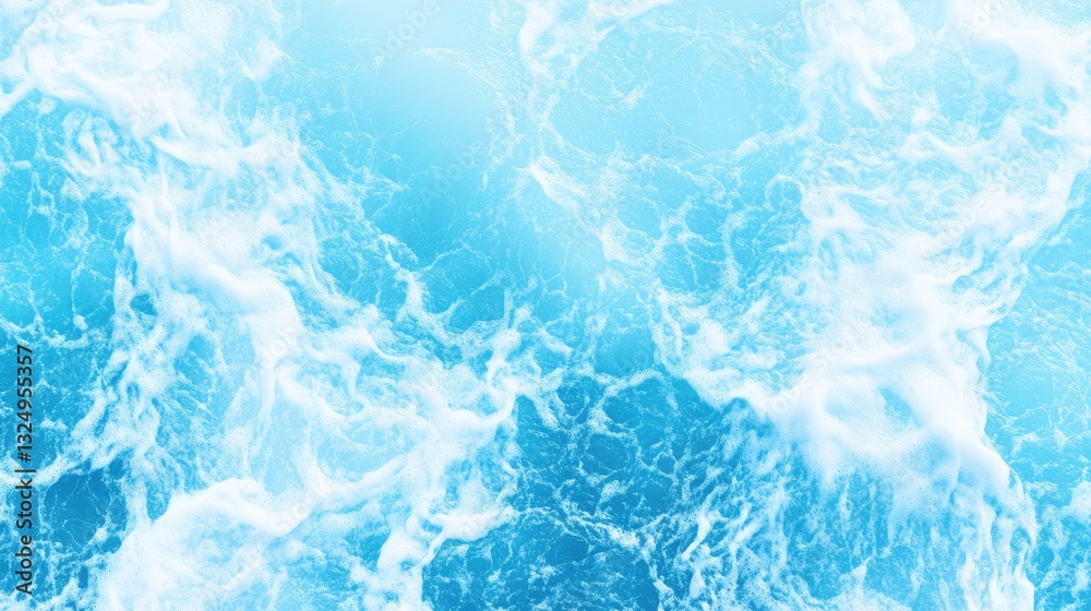 Obraz premium Azure ocean waves, top view