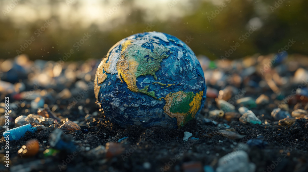Say no to plastic low poly banner template. 3d polygonal earth globe. Planet covered with plastic concept art with connected dots and lines. Global problem vector color wireframe mesh illustration Say no to plastic low poly banner template. 3d polygonal earth globe. Planet covered with plastic concept art with connected dots and lines. Global problem vector color wireframe mesh illustration