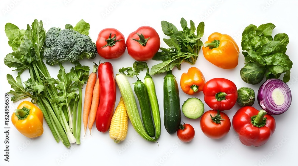 Assortment of Fresh Vegetables isolated on white background Assortment of Fresh Vegetables isolated on white background