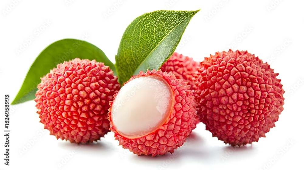Fresh Lychee Isolated on White Background Fresh Lychee Isolated on White Background