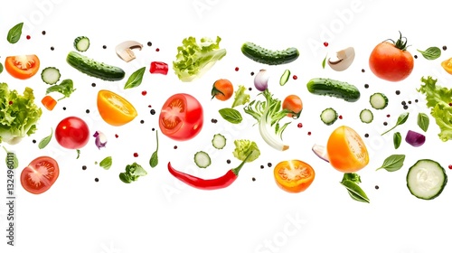 Fresh Vegetables Isolated on White Background