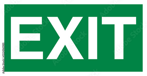 Photoluminescent Exit Sign with Green Background