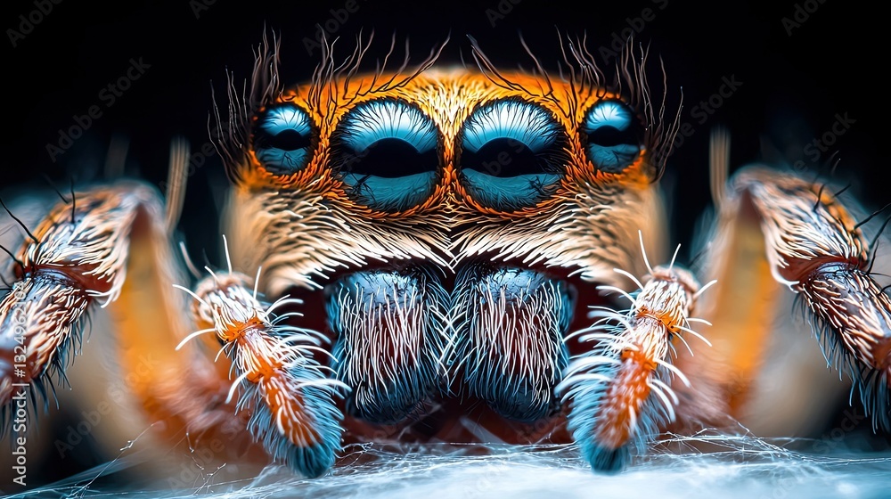 Magnificent Macro Photography: A Jumping Spider's Captivating Gaze Magnificent Macro Photography: A Jumping Spider's Captivating Gaze