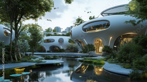 Futuristic Eco-Friendly Residence: A Serene Oasis