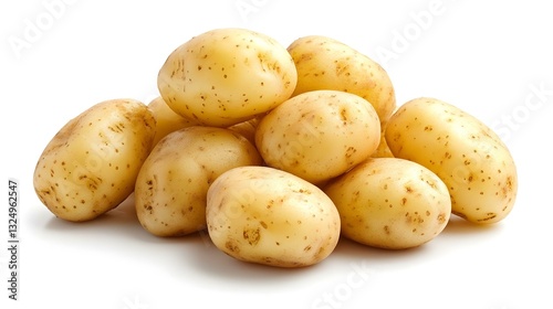 Baby potatoes over white background