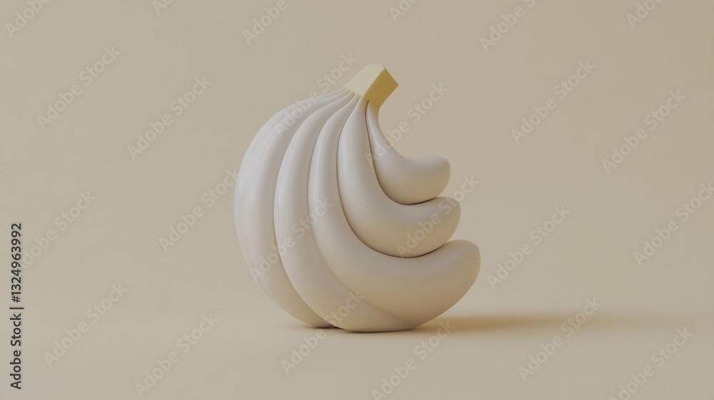 Creamy banana swirl studio shot, beige backdrop Creamy banana swirl studio shot, beige backdrop