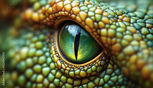 Macro photo of a lizard's eye