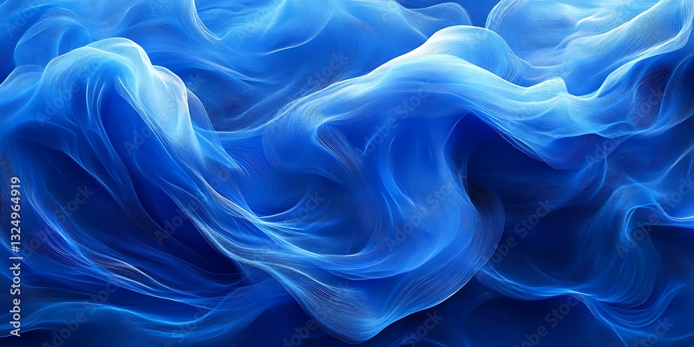 Obraz premium Blue abstract flowing fabric