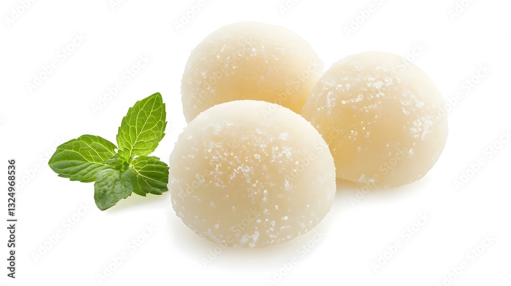 Mochi dessert isolated on white background