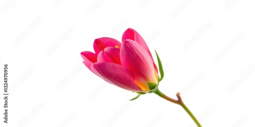 A single vibrant bloom, petals unfurled, isolated against a pure white backdrop, isolated, nature A single vibrant bloom, petals unfurled, isolated against a pure white backdrop, isolated, nature
