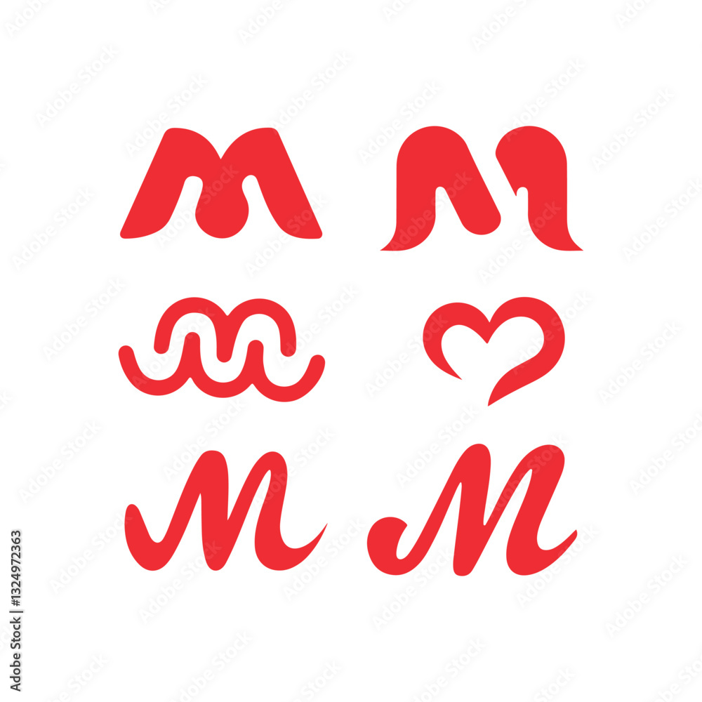 Various Red Letter M Designs Various Red Letter M Designs