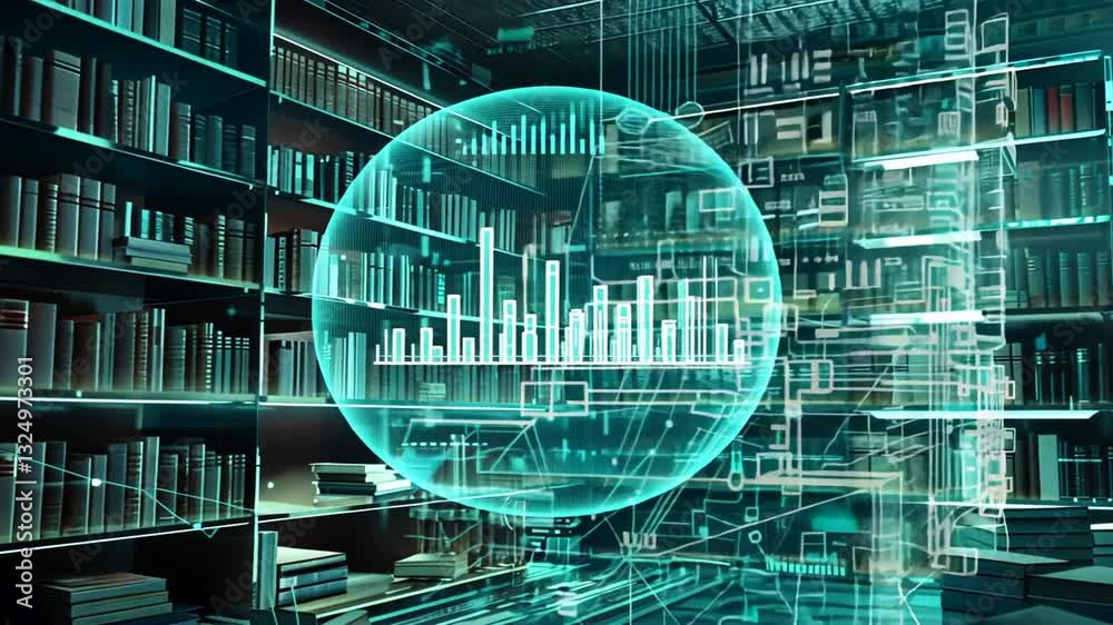 Digitale Bibliothek mit holografischen Daten