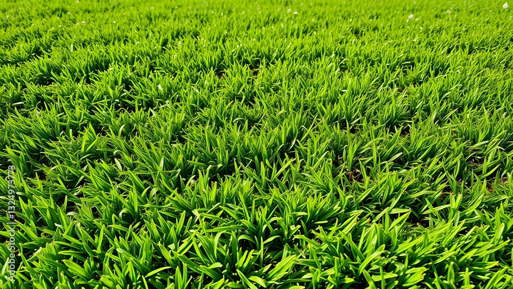 Expansive field of vibrant green grass, highlighting a lush and healthy landscape under bright sunlight. Expansive field of vibrant green grass, highlighting a lush and healthy landscape under bright sunlight.