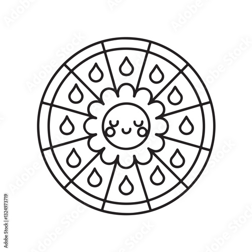 Simple mandala design for coloring. Vector floral mandala. Geometric ornamental mandalas. bold and easy coloring pages, mandala victor. mandala illustration. mandala line art