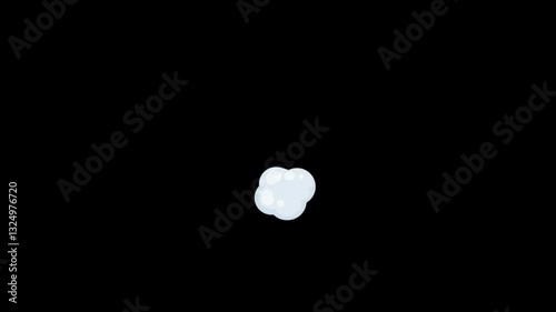 Cartoon smoke explosion on transparent background. Cartoon Smoke transition animation. Smoke explosion, Chroma key, 4K video.	