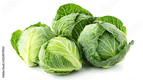 green cabbage isolated on white background
