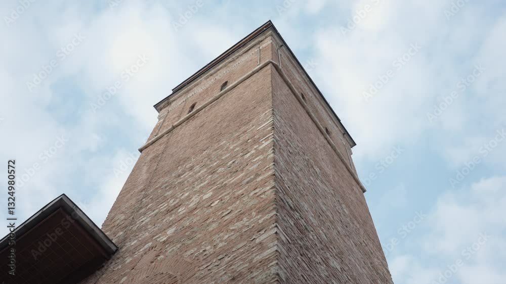 The tower section of the Arap Mosque in the Karaköy district. Reflecting the Gothic architectural style, this structure was built by the Genoese in the 14th century and later converted into a mosque. The tower section of the Arap Mosque in the Karaköy district. Reflecting the Gothic architectural style, this structure was built by the Genoese in the 14th century and later converted into a mosque.