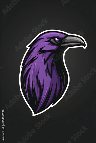 Purple raven head graphic design (1)